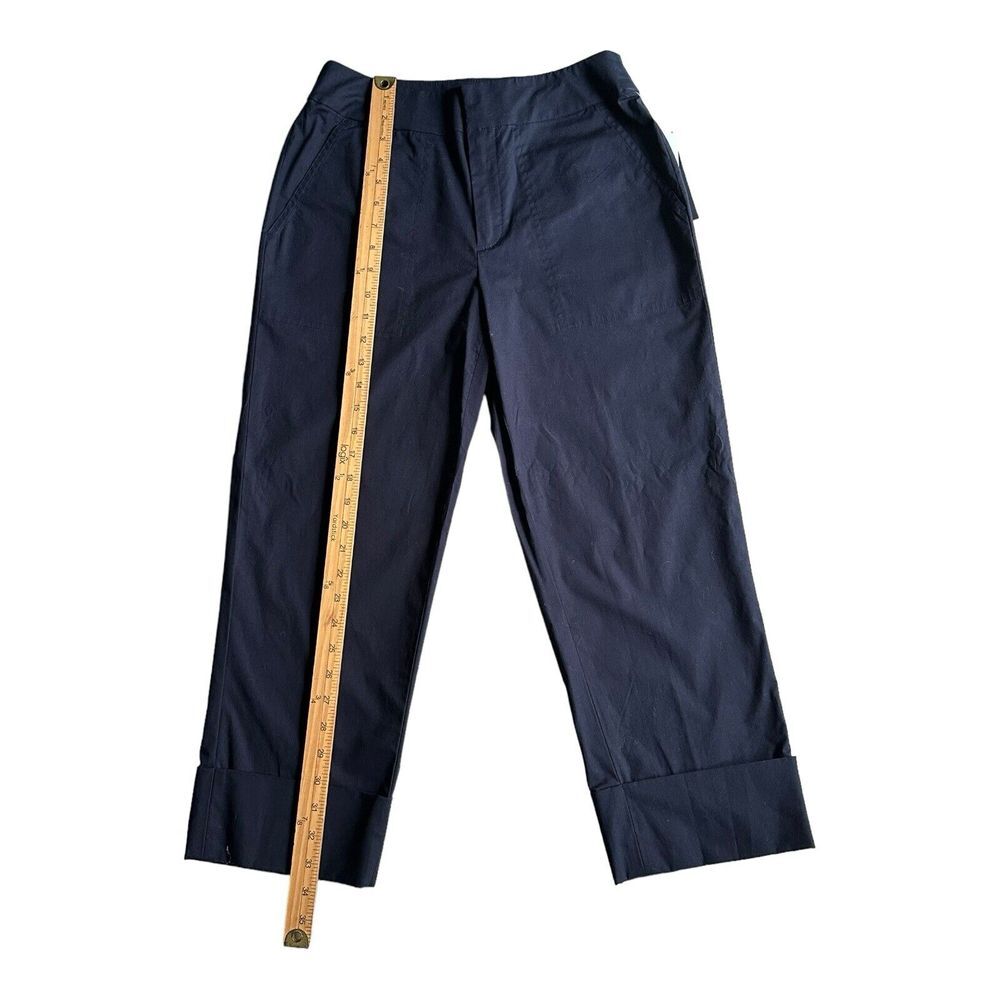 Ralph Lauren‎ Black Label Stretch Roll Up Legs Cotton Pants Black Size 4 - Picture 5 of 13